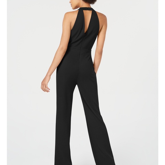 Bar III Cutout Halter Jumpsuit, Black, Size 4 - Picture 2 of 10